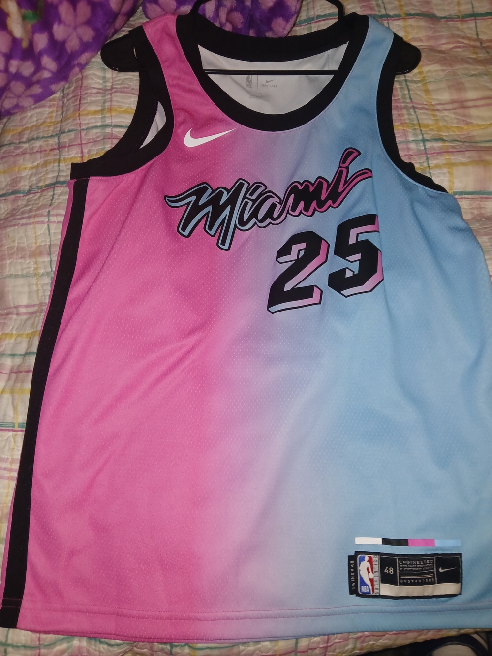 NBA Miami Gradient Pink and Light Blue #25 Jersey